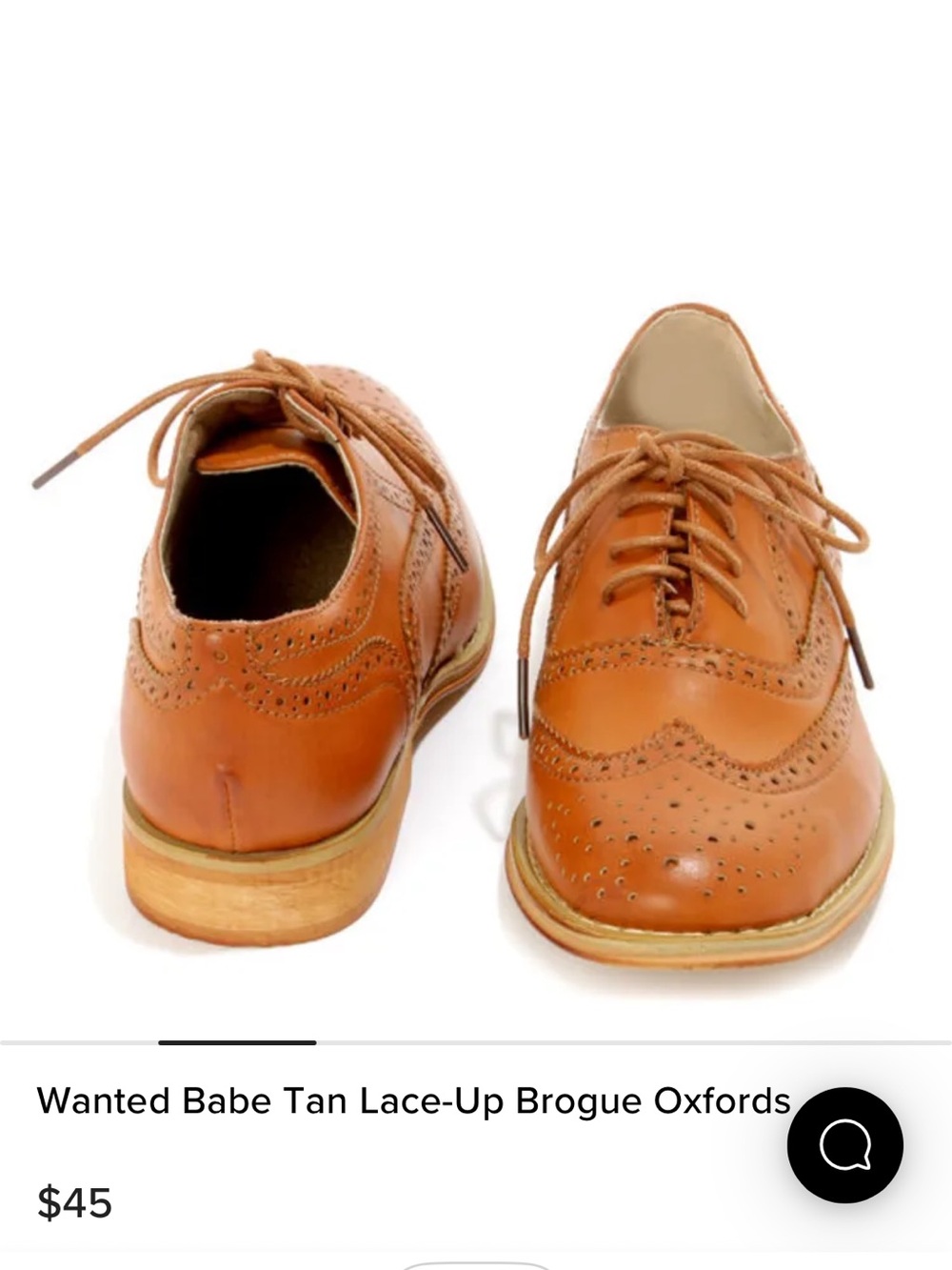 Wanted Tan Brogue Lace-Up Oxfords